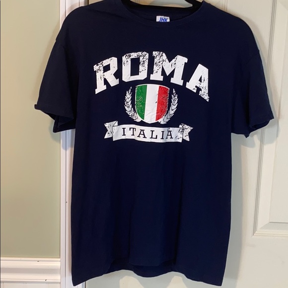 Roma Italia 100% Cotton Navy T-Shirt Italy - EUC - Picture 1 of 5